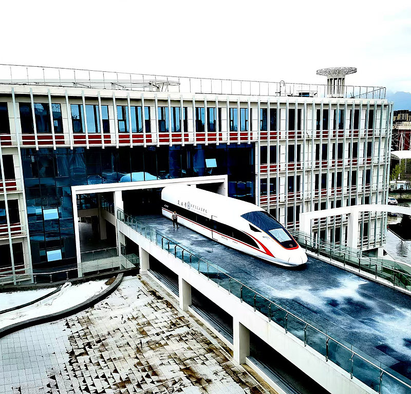 “高铁” 上楼！两辆仿真模型车入驻beat365智慧交通大楼